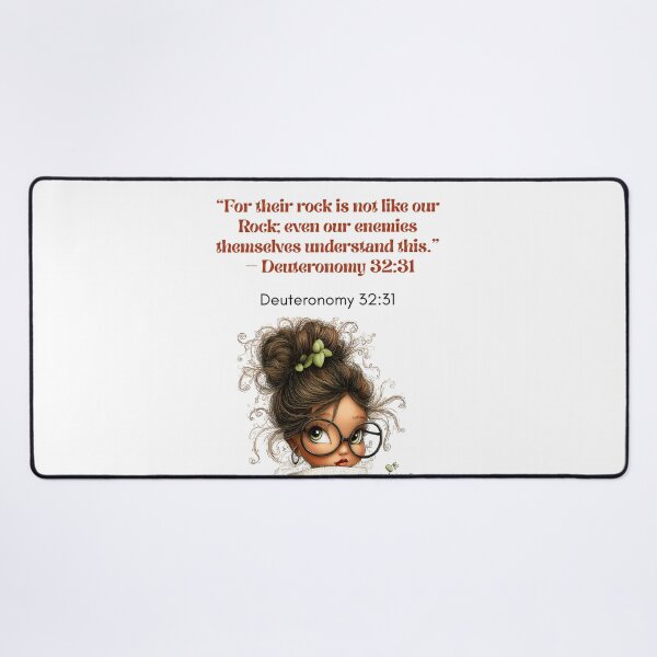 Item preview, Deuteronomy 32:31 Christian Faith Art – Cute Girl with Glasses and Bible Verse designed and sold by tamoora.