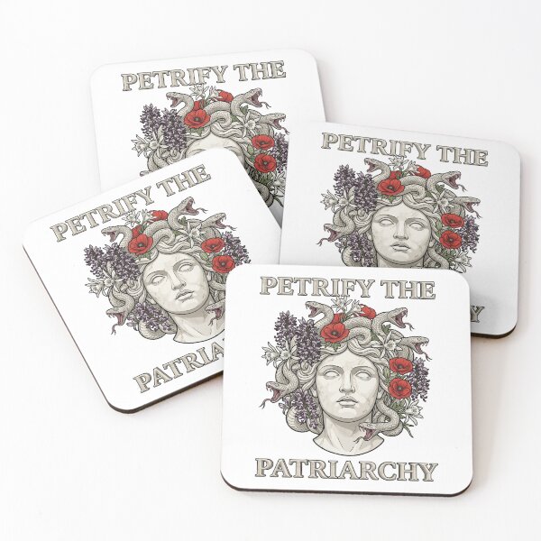 Item preview, Medusa Petrify The Patriarchy Greek Mythology Mediterranean Flowers designed and sold by QuirkyGuacamole.