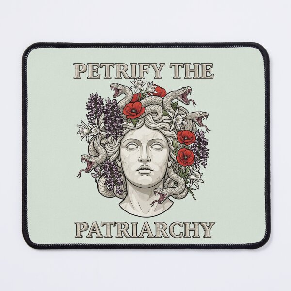 Item preview, Medusa Petrify The Patriarchy Greek Mythology Mediterranean Flowers designed and sold by QuirkyGuacamole.