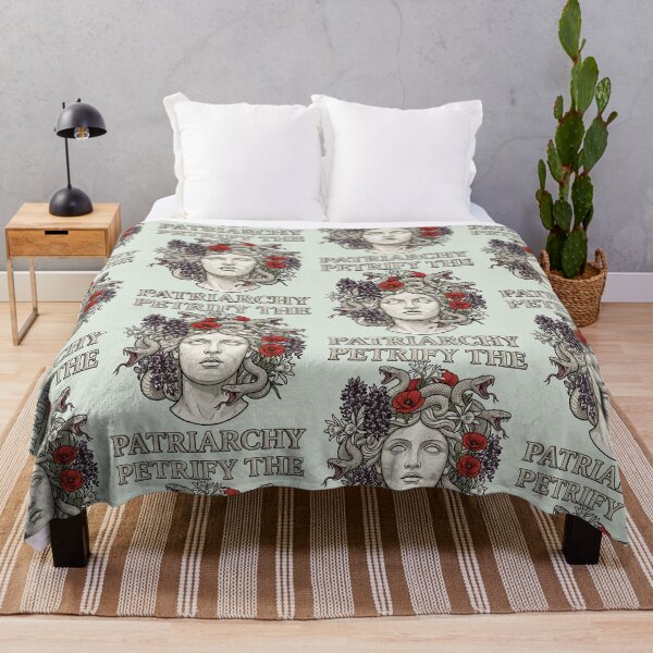 Item preview, Medusa Petrify The Patriarchy Greek Mythology Mediterranean Flowers designed and sold by QuirkyGuacamole.