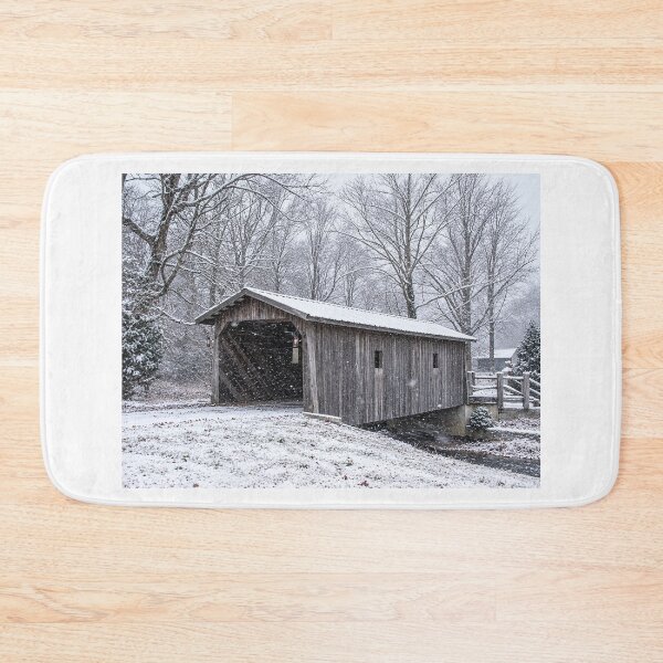Item preview, Romine Covered Bridge in Winter designed and sold by gotucoveredart.