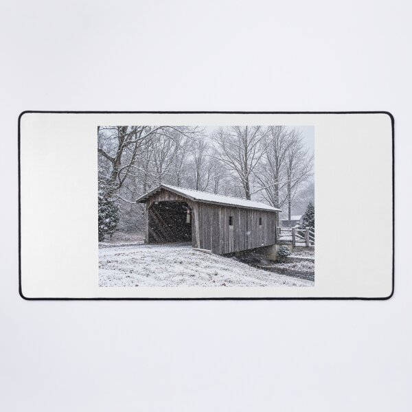 Item preview, Romine Covered Bridge in Winter designed and sold by gotucoveredart.