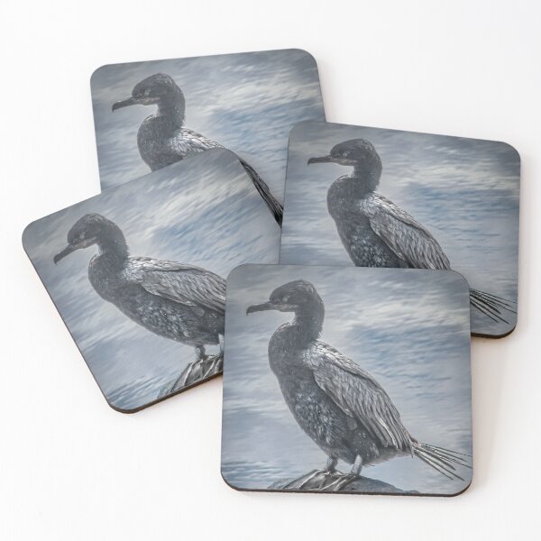 Item preview, Solitary cormorant overlooking tranquil waters designed and sold by DFLC Prints.