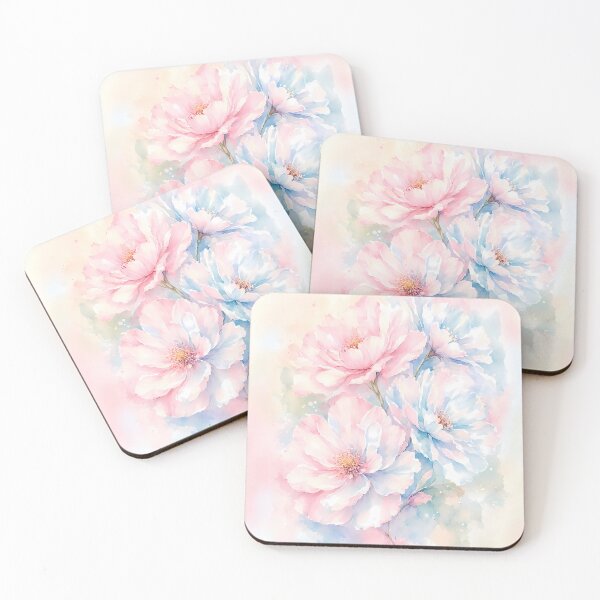 Item preview, Copy of Pastel Peony Dreams Watercolor Bouquet designed and sold by ZHD Home Decor - Apparel - Accessories.