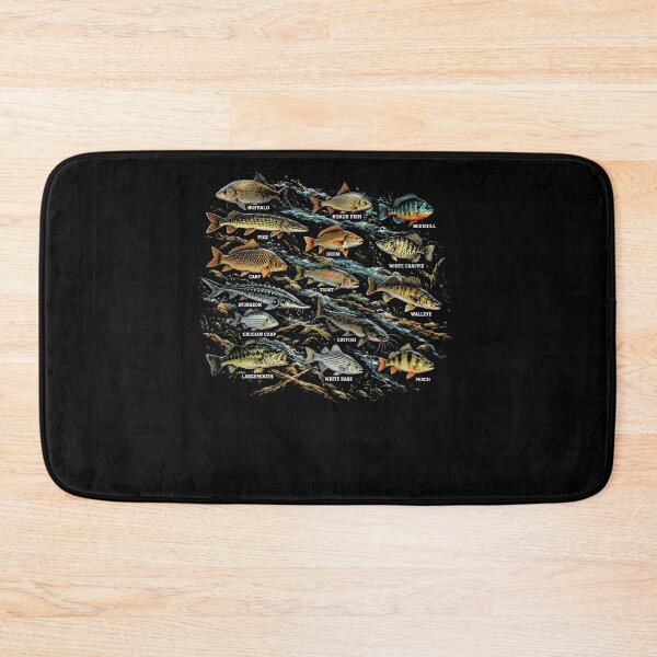 Item preview, Buffalo Roach Fish Bluegill Pike Carp Reddrum White Crappie Sturgeon Trout Walleye Grass Carp Catfish Largemouth White Bass Perch Fish Species Fishing Angler Enthusiast Guide designed and sold by FolkGraphics.