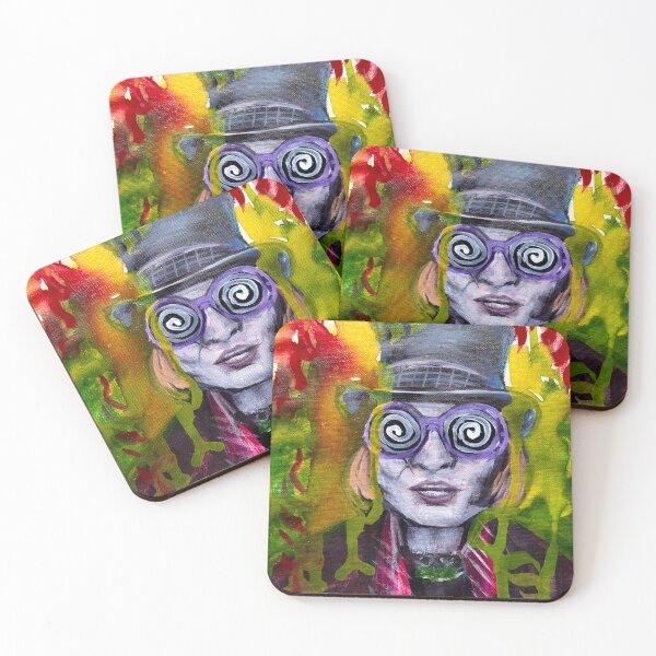 Item preview, Johnny Depp stars as Willy Wonka, acrylic painting on canvas notepad by Julie Sosa designed and sold by SpookyTatBabe.