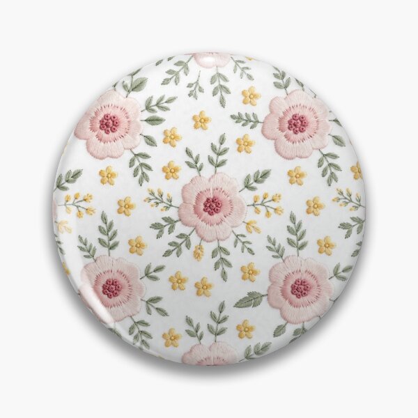 Item preview, Pastel Pink Floral Embroidery Cottagecore Seamless Pattern designed and sold by vr4u.