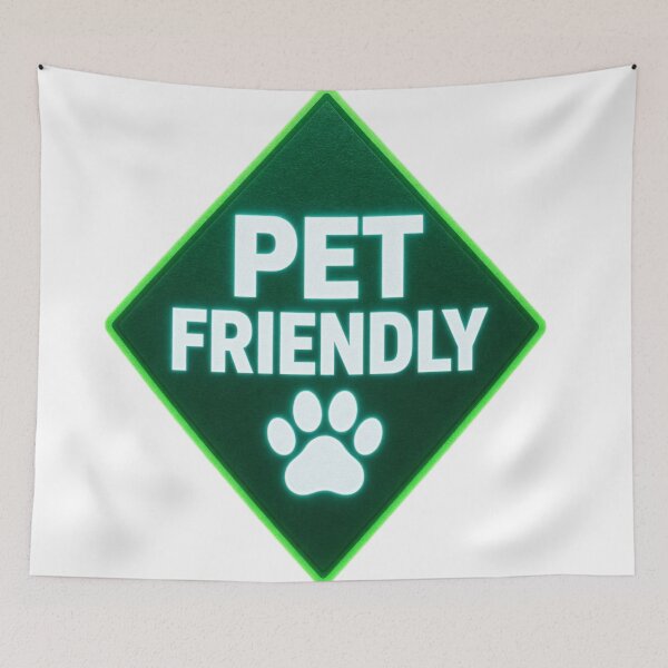 Item preview, Pet Friendly Neon Green Paw Print Sign designed and sold by ExploreAura Studio.