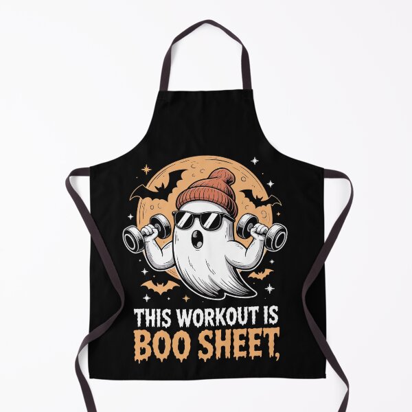 Item preview, This Workout Is Boo Sheet – Gym Ghost Fitness Art designed and sold by jkrphoto.