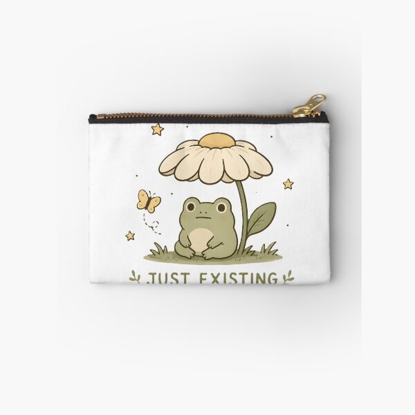 Item preview, Just Existing Cute Frog Under Flower Funny Introvert Nature Design designed and sold by dreamz-world.