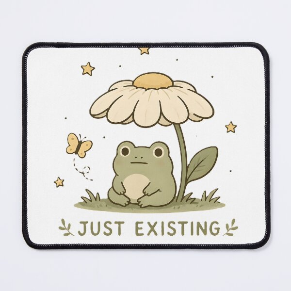 Item preview, Just Existing Cute Frog Under Flower Funny Introvert Nature Design designed and sold by dreamz-world.