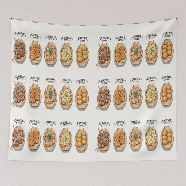 Item preview, Takoyaki Japanese Street Food Illustration designed and sold by EchoWave11.