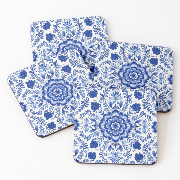 Item preview, Blue and White Porcelain Floral Medallion Pattern designed and sold by Fani*.