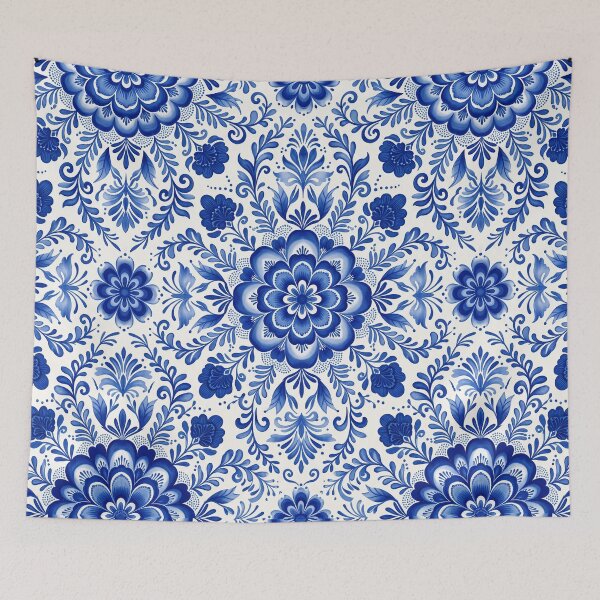 Item preview, Blue and White Porcelain Floral Medallion Pattern designed and sold by Fani*.