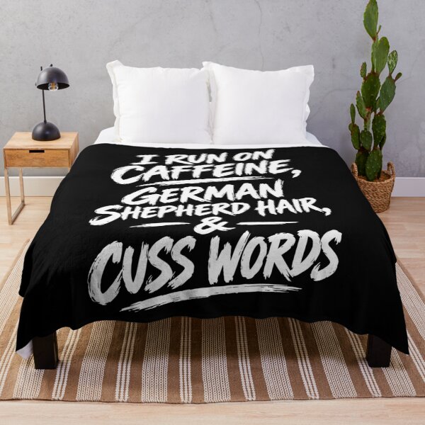 Item preview, I Run on Caffeine, German Shepherd Hair & Cuss Words – Funny Dog Mom Coffee Quote designed and sold by IconsStyles.