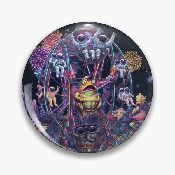 Item preview, Cosmic Ferris Wheel: Alien Frog in a Surreal Galaxy Amusement Park designed and sold by Rain-Road.