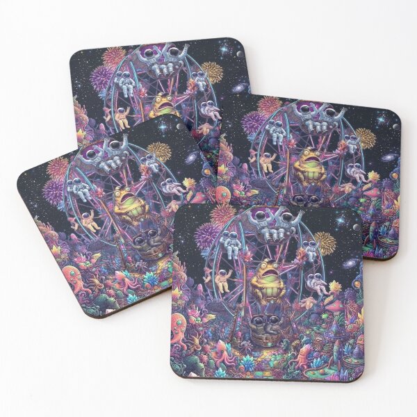 Item preview, Cosmic Ferris Wheel: Alien Frog in a Surreal Galaxy Amusement Park designed and sold by Rain-Road.