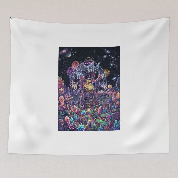 Item preview, Cosmic Ferris Wheel: Alien Frog in a Surreal Galaxy Amusement Park designed and sold by Rain-Road.