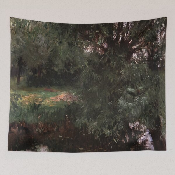 Item preview, John Singer Sargent A Backwater at Wargrave - Classic River Landscape Painting Art Print designed and sold by lanaverera.