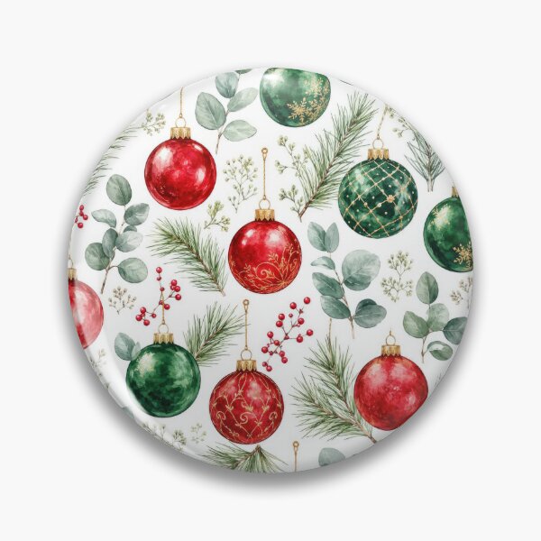 Artikelvorschau, Watercolor Christmas Paper Balls and Fir Seamless Pattern entworfen und verkauft von FuzionRaptor.