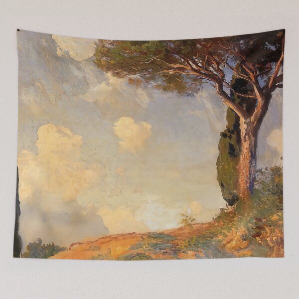 Item preview, John Singer Sargent A Landscape Study At San Vigilio, Lake Of Garda - Classic Nature Impressionism Exhibition Poster designed and sold by lanaverera.