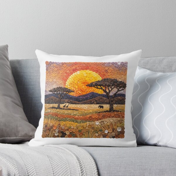 Item preview, African Savanna Sunset Button Art - Safari Animal Craft designed and sold by Mellow Doodle Co..