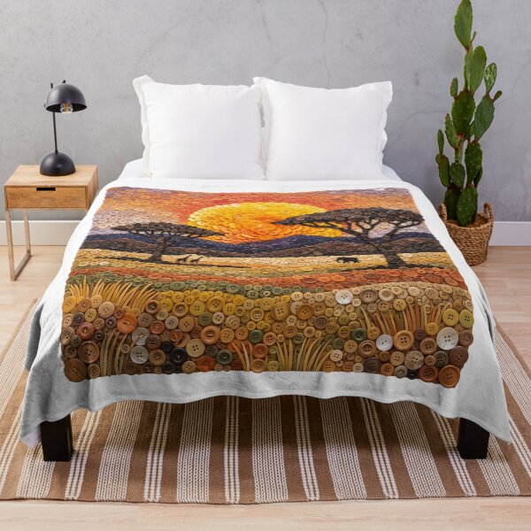 Item preview, African Savanna Sunset Button Art - Safari Animal Craft designed and sold by Mellow Doodle Co..