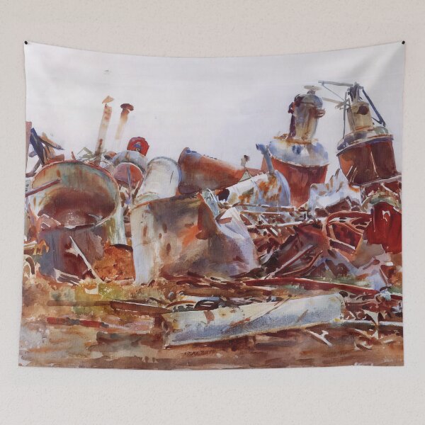 Item preview, John Singer Sargent A Wrecked Sugar Refinery - Vintage Industrial Impressionist Painting Poster designed and sold by lanaverera.