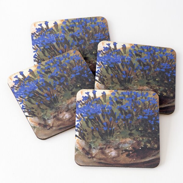 Item preview, John Singer Sargent Blue Gentians - Vintage Botanical Floral Oil Painting Art Print designed and sold by lanaverera.