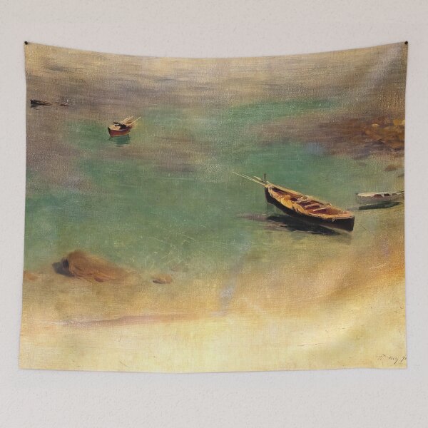 Item preview, John Singer Sargent Boat In The Waters Off Capri - Classic Italian Seascape Wall Art Poster designed and sold by lanaverera.