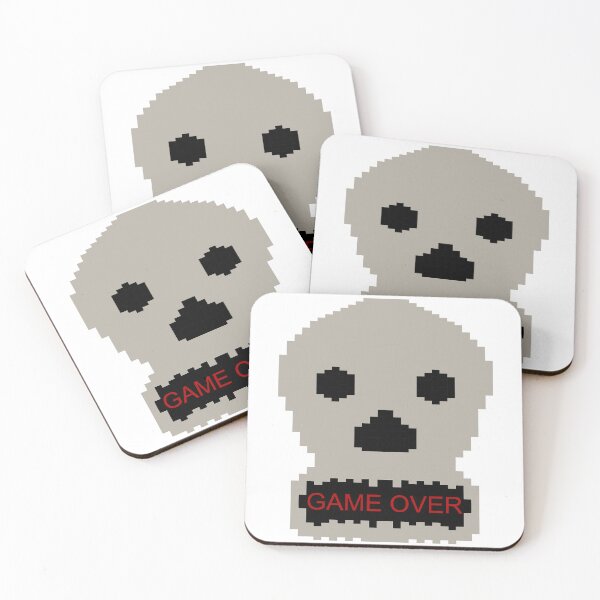Item preview, Pixel Skull Game Over Retro Gaming Design designed and sold by FlatstudioArt.