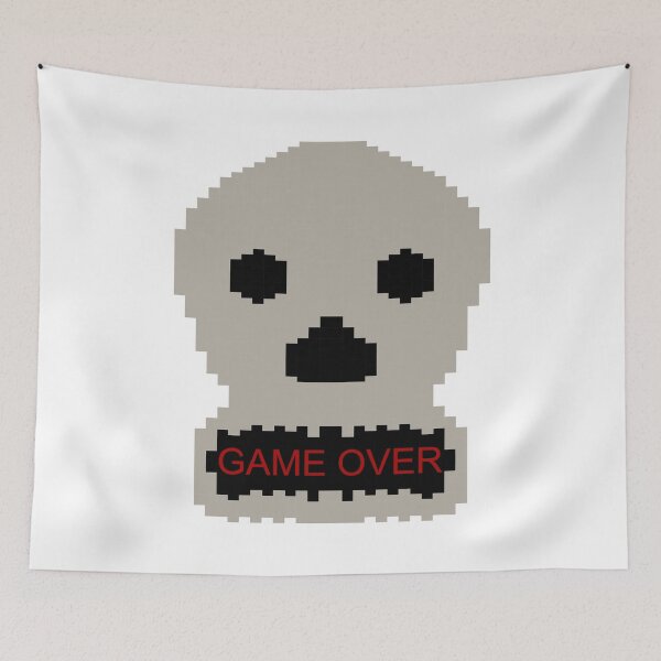 Item preview, Pixel Skull Game Over Retro Gaming Design designed and sold by FlatstudioArt.