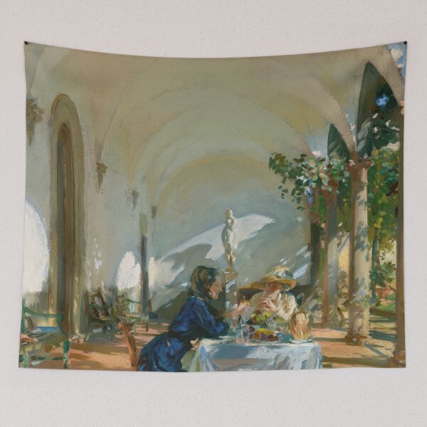 Item preview, John Singer Sargent Breakfast In The Loggia - Classic Impressionist Interior Painting Print designed and sold by lanaverera.