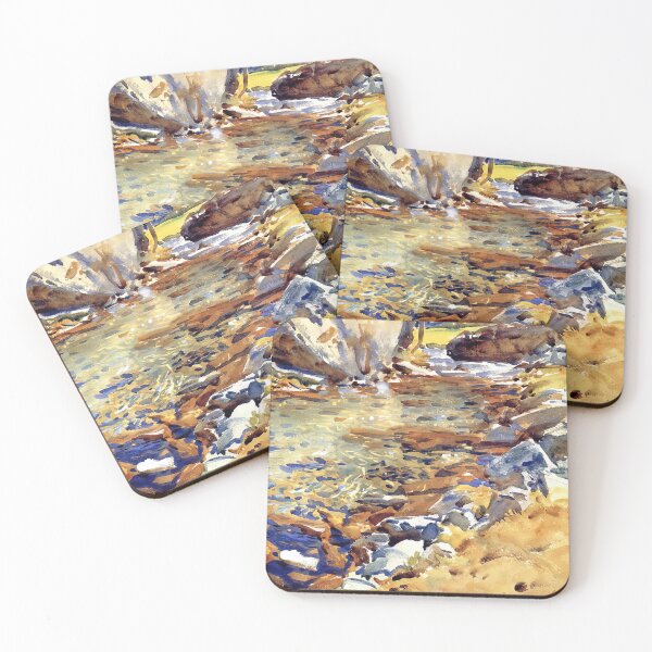 Item preview, John Singer Sargent Brook Among Rocks - Classic Nature Landscape Painting Art Print designed and sold by lanaverera.