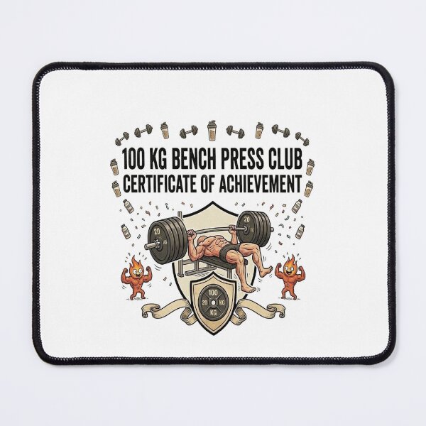 Item preview, 100 KG Bench Press Club Official Certificate Funny Gym Meme designed and sold by Magnonidesign.