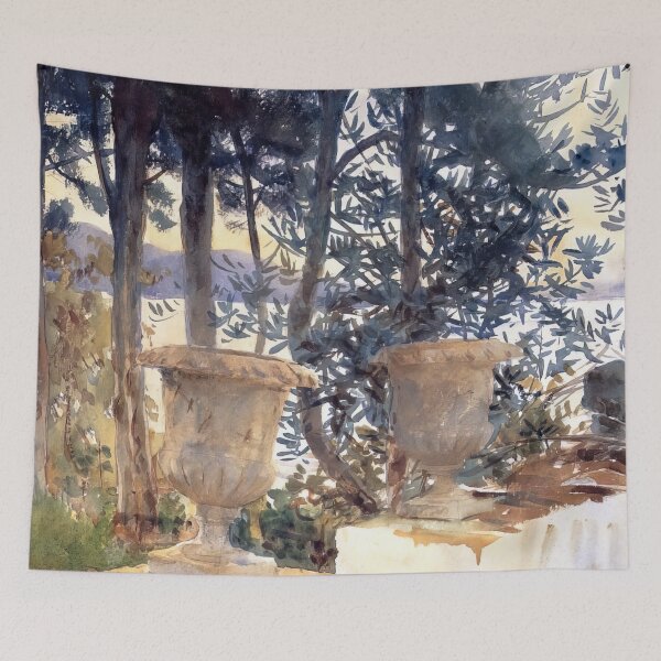 Item preview, John Singer Sargent Corfu The Terrace - Classic Mediterranean Garden Painting Art Print designed and sold by lanaverera.