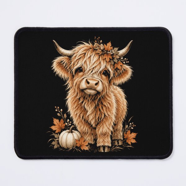 Item preview, Highland Cow Autumn Fall Leaves Pumpkin Rustic Farm Animal designed and sold by FolkGraphics.