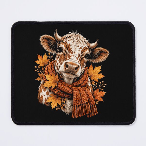 Item preview, Autumn Cow Scarf Fall Leaves Farm Animal Lover designed and sold by FolkGraphics.