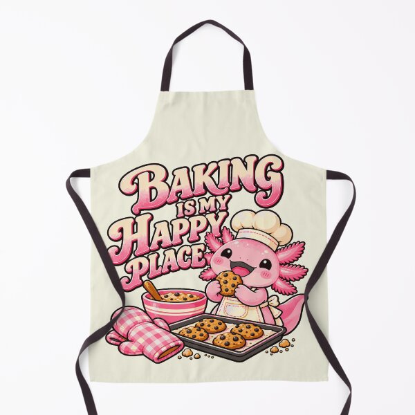 Item preview, Baking Is My Happy Place – Cute Axolotl Baker Cookie Design designed and sold by HH Design House.