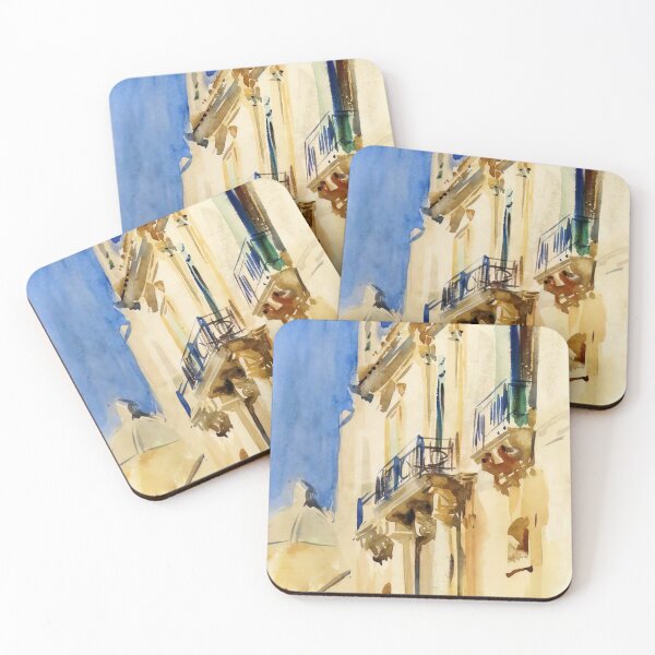 Item preview, John Singer Sargent Façade Of A Palazzo, Girgente, Sicily - Classic Italian Architecture Art Print designed and sold by lanaverera.