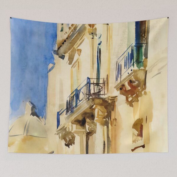 Item preview, John Singer Sargent Façade Of A Palazzo, Girgente, Sicily - Classic Italian Architecture Art Print designed and sold by lanaverera.