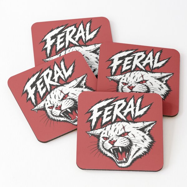 Item preview, Feral Cat - Raging Red Grunge Graphic designed and sold by OddSignalShop.