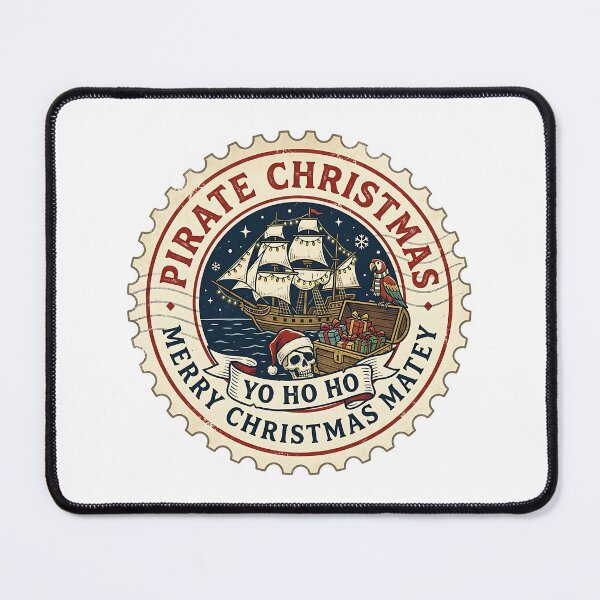 Item preview, Pirate Christmas Yo Ho Ho Stamp designed and sold by fritz-10signer.