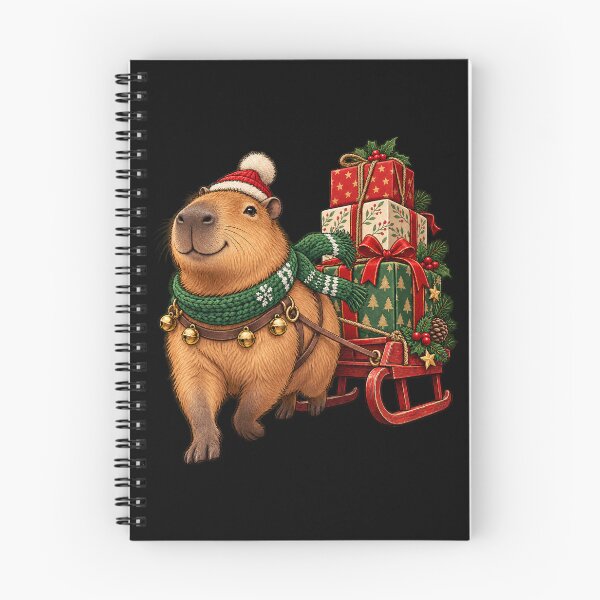 Item preview, Christmas Capybara Delivering Presents on a Sled designed and sold by JesterKrewArt.