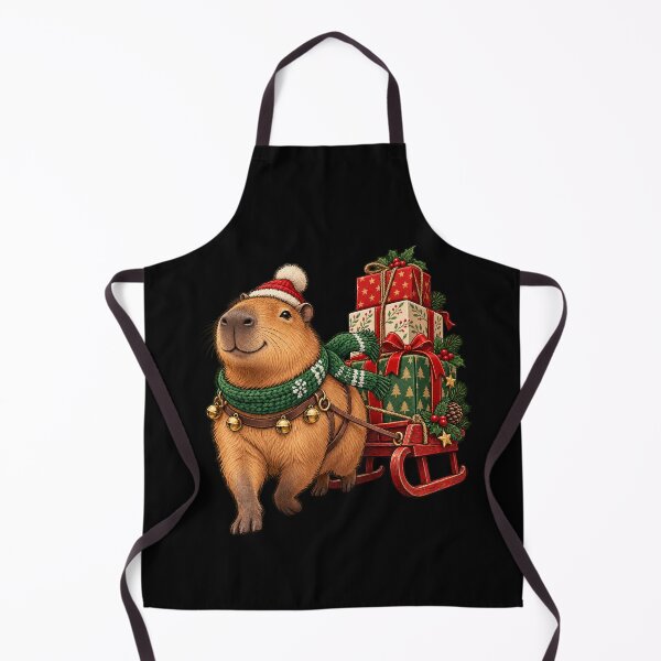Item preview, Christmas Capybara Delivering Presents on a Sled designed and sold by JesterKrewArt.