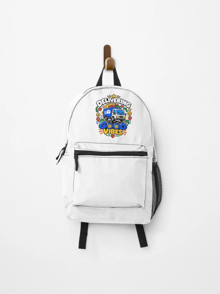 Thumbnail 1 of 3, Backpack, Delivering Good Vibes designed and sold by RAS-77.