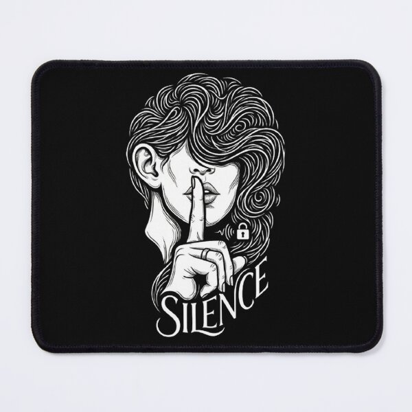 Item preview, Silence Shh Finger to Lips Linocut Art designed and sold by PetalsPaws.