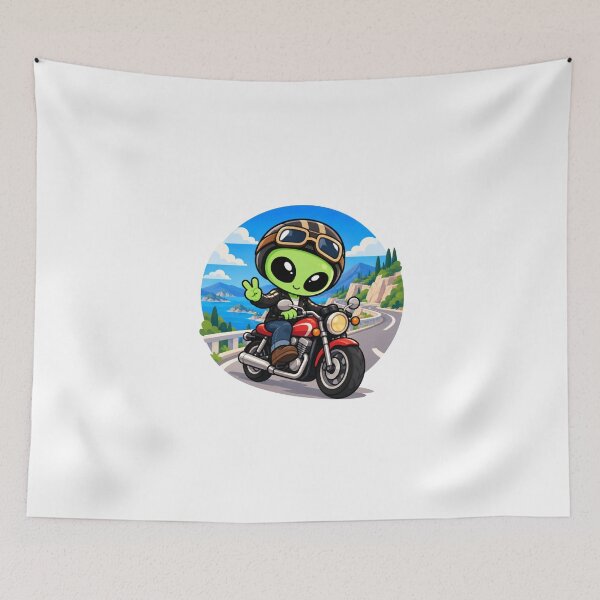 Item preview, Alien Biker | Motorcycle Road Trip designed and sold by fedetrev.