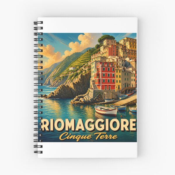 Item preview, Riomaggiore Italy – Vintage Cinque Terre Harbour Poster designed and sold by LSVart.