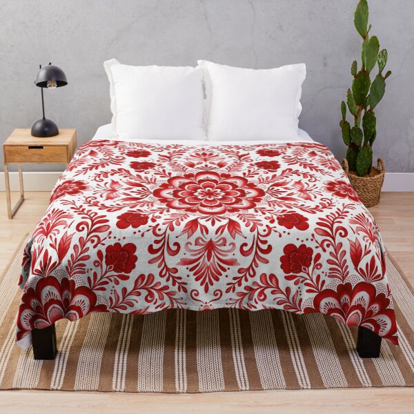 Item preview, Red and White Floral Medallion Pattern designed and sold by Fani*.